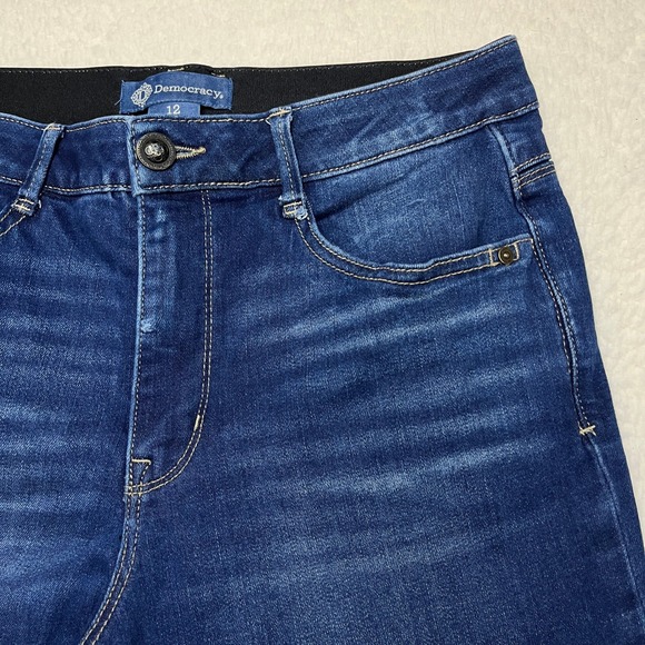 Democracy Denim - Democracy Jeans Womens 12 Blue Ab Solution Straight Leg Stretch B2450ZYMP Denim